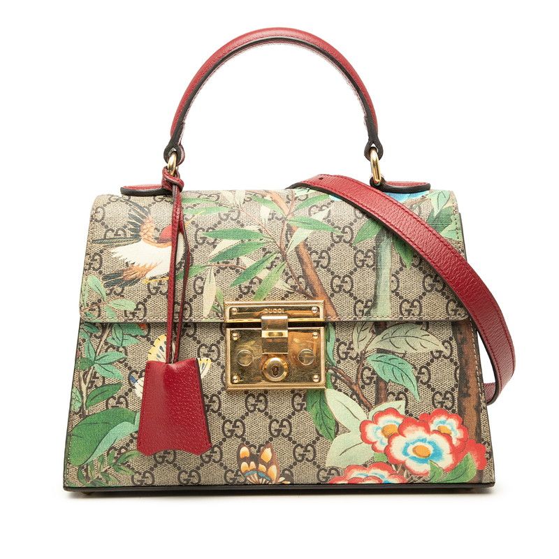 Gucci GG Supreme Tian 2-Way Shoulder Bag Beige Multicolor Leather