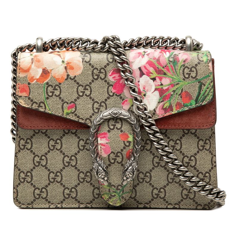 Gucci GG Blue Mus Dionysos Chain Shoulder Bag Beige Bordeaux Suwade