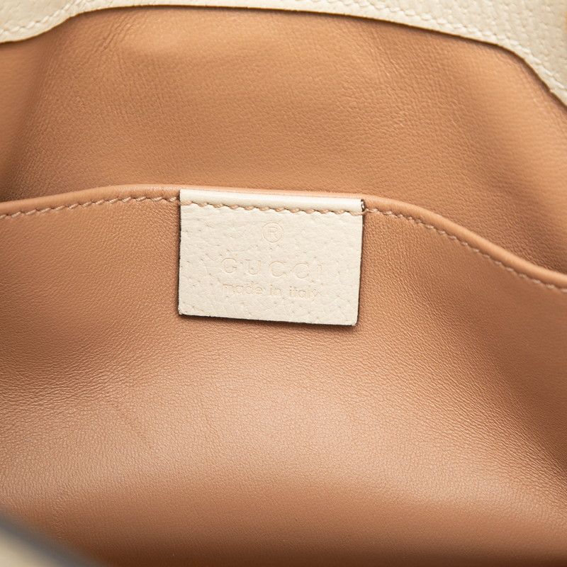 Gucci GG Supreme Padlock Berry Chain Tote Shoulder Bag Beige Ivory Leather — view 5