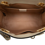 Gucci GG Supreme Padlock Berry Chain Tote Shoulder Bag Beige Ivory Leather — view 4