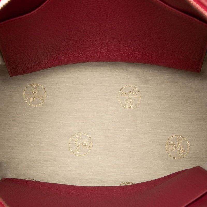 Hermes Atlas 35 Handbag Red Pink Silver Taurillon C Ence — view 4