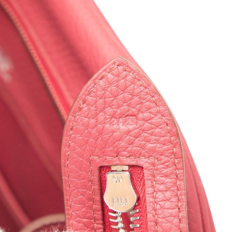 Hermes Atlas 35 Handbag Red Pink Silver Taurillon C Ence — view 6