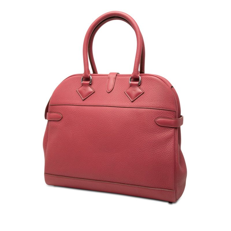Hermes Atlas 35 Handbag Red Pink Silver Taurillon C Ence — view 2