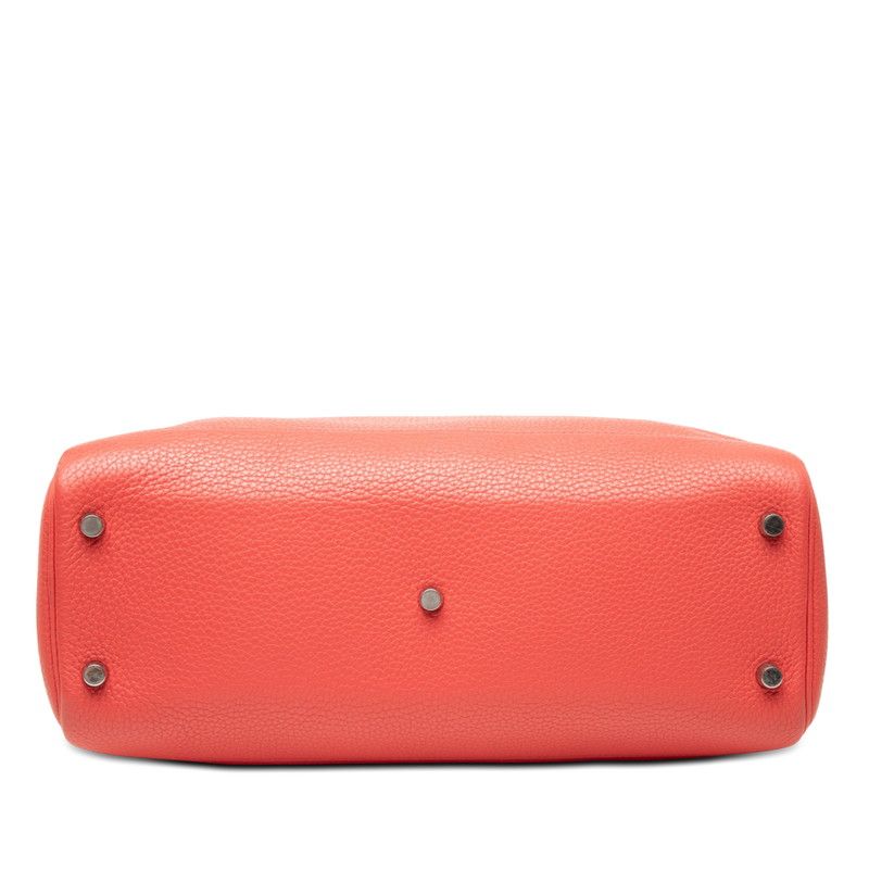 Hermes Atlas 35 Handbag Red Silver Taurillon C Ence — view 3