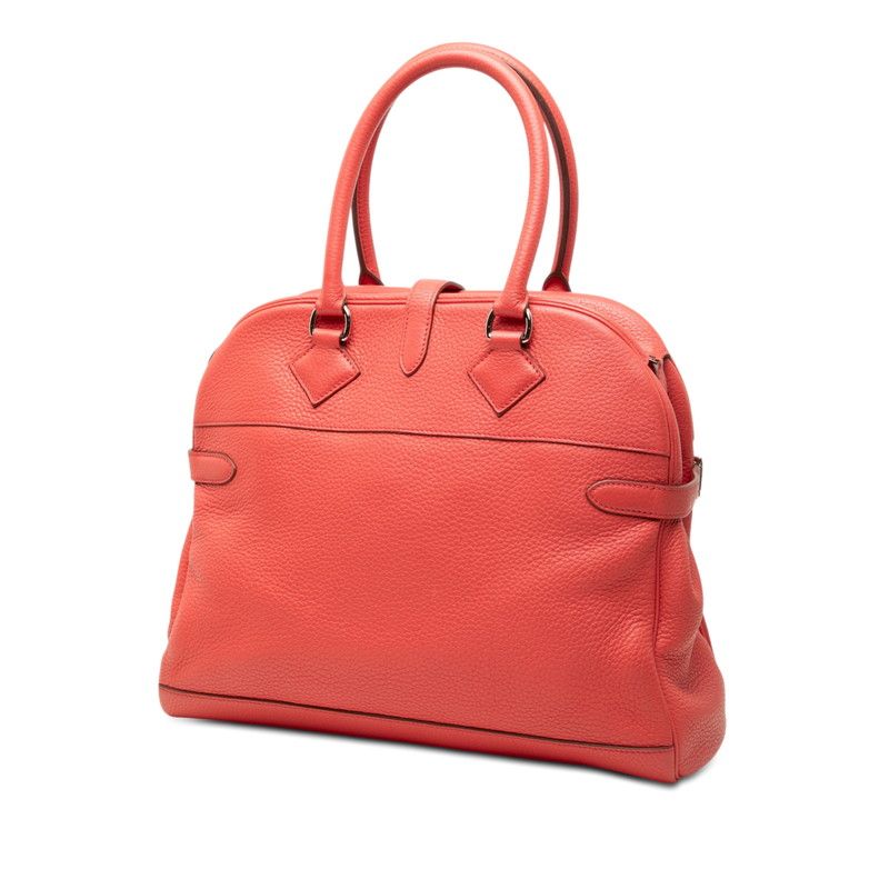Hermes Atlas 35 Handbag Red Silver Taurillon C Ence — view 2