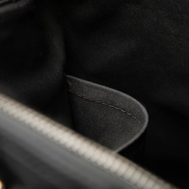 Louis Vuitton Velvet Handbag Noir Black Leather — view 6