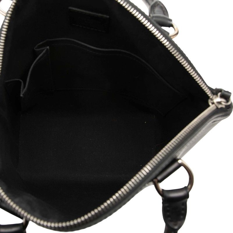 Louis Vuitton Velvet Handbag Noir Black Leather — view 4