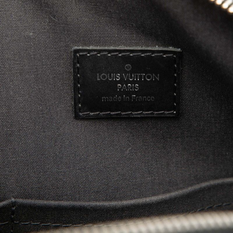Louis Vuitton Velvet Handbag Noir Black Leather — view 5
