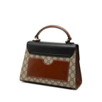 Gucci GG Supreme Padlock 2-Way Shoulder Bag Beige Black Brown Leather — view 2