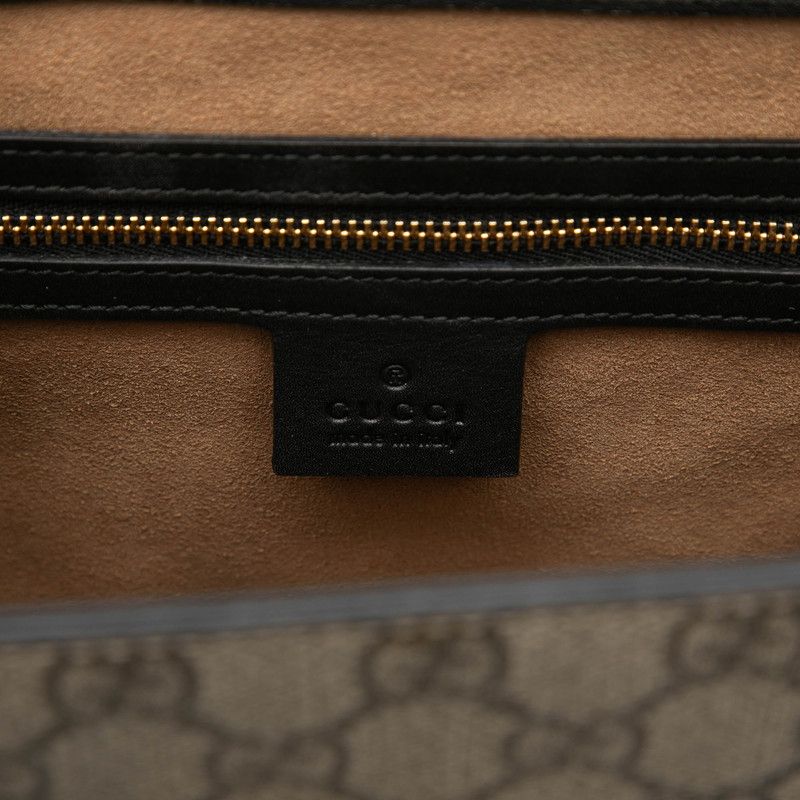 Gucci GG Supreme Padlock 2-Way Shoulder Bag Beige Black Brown Leather — view 5