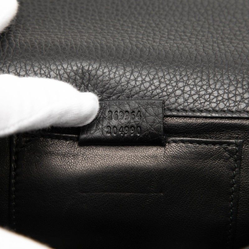 Gucci Black Leather Clutch Bag — view 6