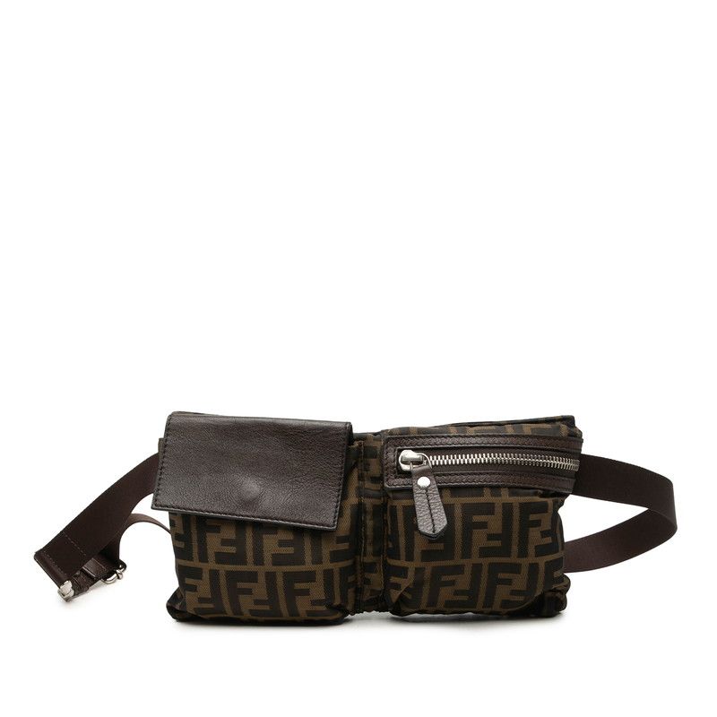 Fendi Brown Canvas Leather Handbag