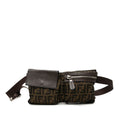Fendi Brown Canvas Leather Handbag