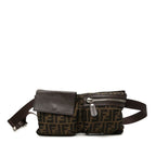 Fendi Brown Canvas Leather Handbag