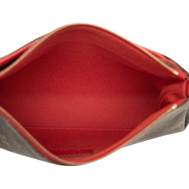 Louis Vuitton Monogram Pallas Clutch Chain 2-Way Shoulder Bag Brown Cerise — view 4