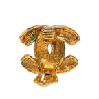 Chanel Quilted CC Logo Vintage Earrings Gold Plated — view 3