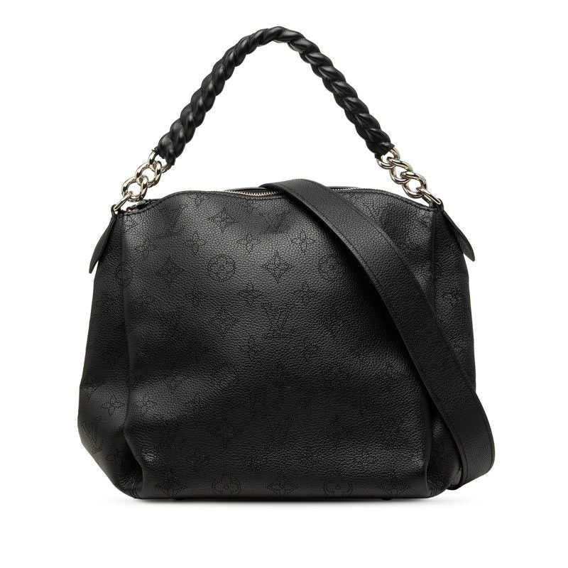 Louis Vuitton Monogram Mahina Babylon Chain BB 2-Way Shoulder Bag Black Leather