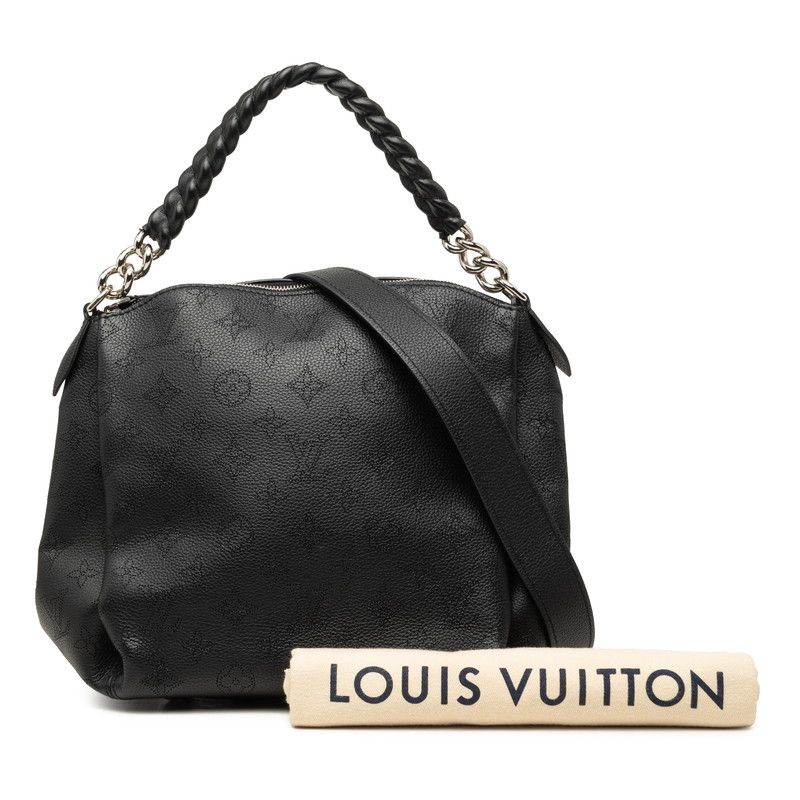 Louis Vuitton Monogram Mahina Babylon Chain BB 2-Way Shoulder Bag Black Leather — view 7
