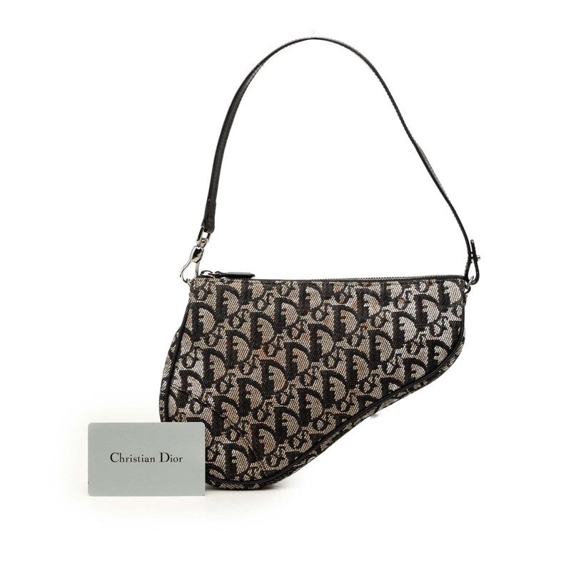 Dior Black Beige Canvas Leather Handbag — view 7