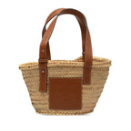 Loewe Loeve Gramgram Basket Bag Small Handbag Bag Natural Brown Lafia Leather