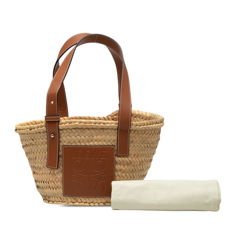 Loewe Loeve Gramgram Basket Bag Small Handbag Bag Natural Brown Lafia Leather — view 7