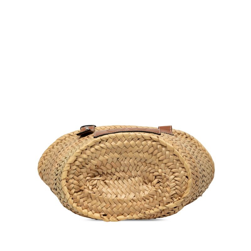 Loewe Loeve Gramgram Basket Bag Small Handbag Bag Natural Brown Lafia Leather — view 3