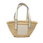 Loewe Loeve Gramgram Basket Bag Small Handbag Bag Natural White Lafia Leather