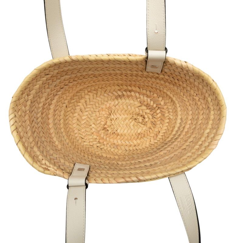 Loewe Loeve Gramgram Basket Bag Small Handbag Bag Natural White Lafia Leather — view 4