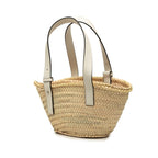 Loewe Loeve Gramgram Basket Bag Small Handbag Bag Natural White Lafia Leather — view 2