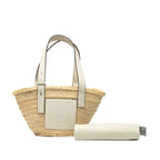 Loewe Loeve Gramgram Basket Bag Small Handbag Bag Natural White Lafia Leather — view 7