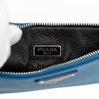 Prada Blue Saffiano Leather Clutch Bag — view 7
