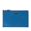 Prada Blue Saffiano Leather Clutch Bag