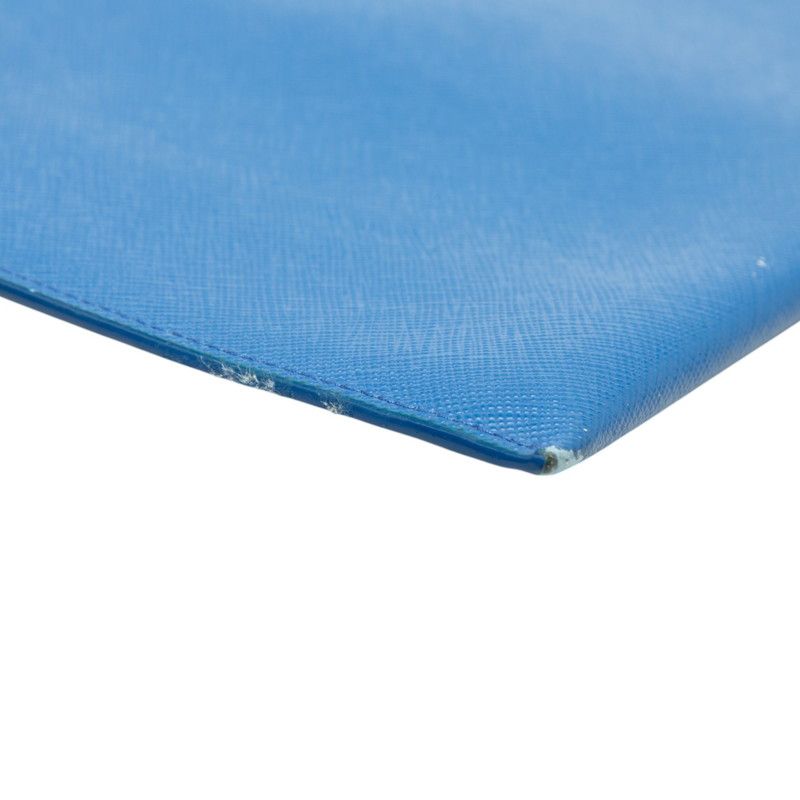 Prada Blue Saffiano Leather Clutch Bag — view 4