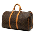 Louis Vuitton Monogram Keepall Bandouliere 50 Boston Bag 2-Way Brown Leather — view 2