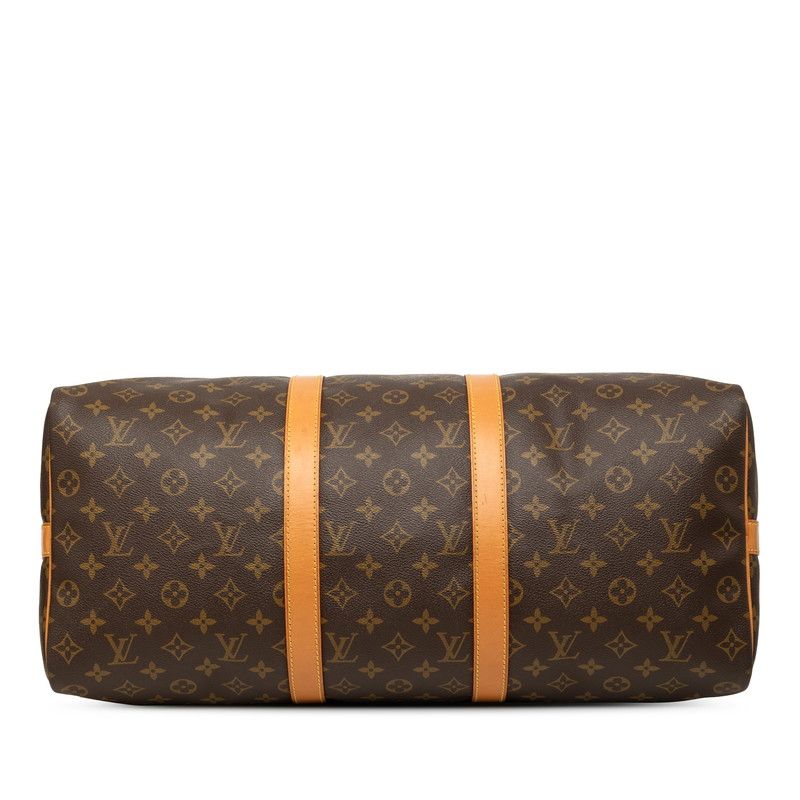 Louis Vuitton Monogram Keepall Bandouliere 50 Boston Bag 2-Way Brown Leather — view 3