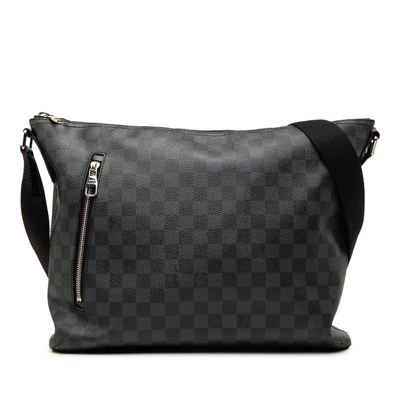 Louis Vuitton Graphite MM Crossbody Shoulder Bag Black Leather