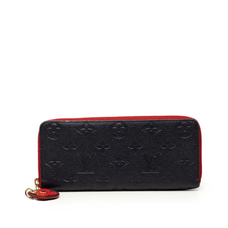 Louis Vuitton Wallet Navy Red Leather