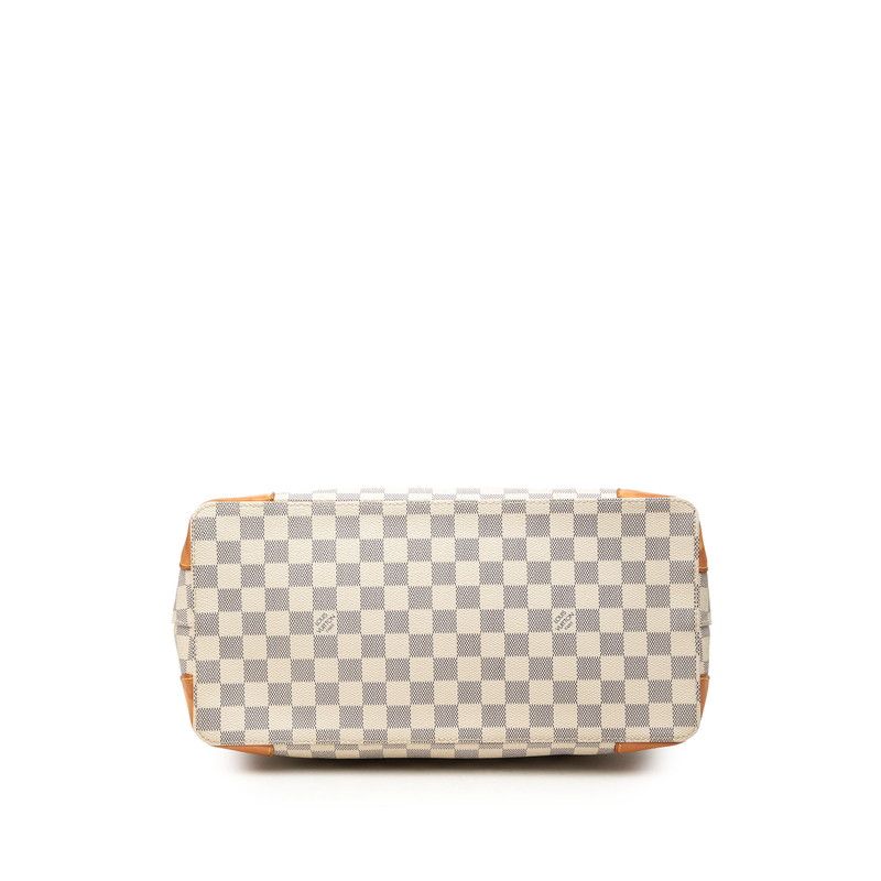 Louis Vuitton Damier Azur Hamstead MM Tote Shoulder Bag White Leather — view 3