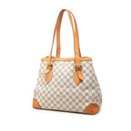 Louis Vuitton Damier Azur Hamstead MM Tote Shoulder Bag White Leather — view 2