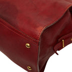 Saint Laurent Line Cabas Chic Handbag Red Leather — view 6