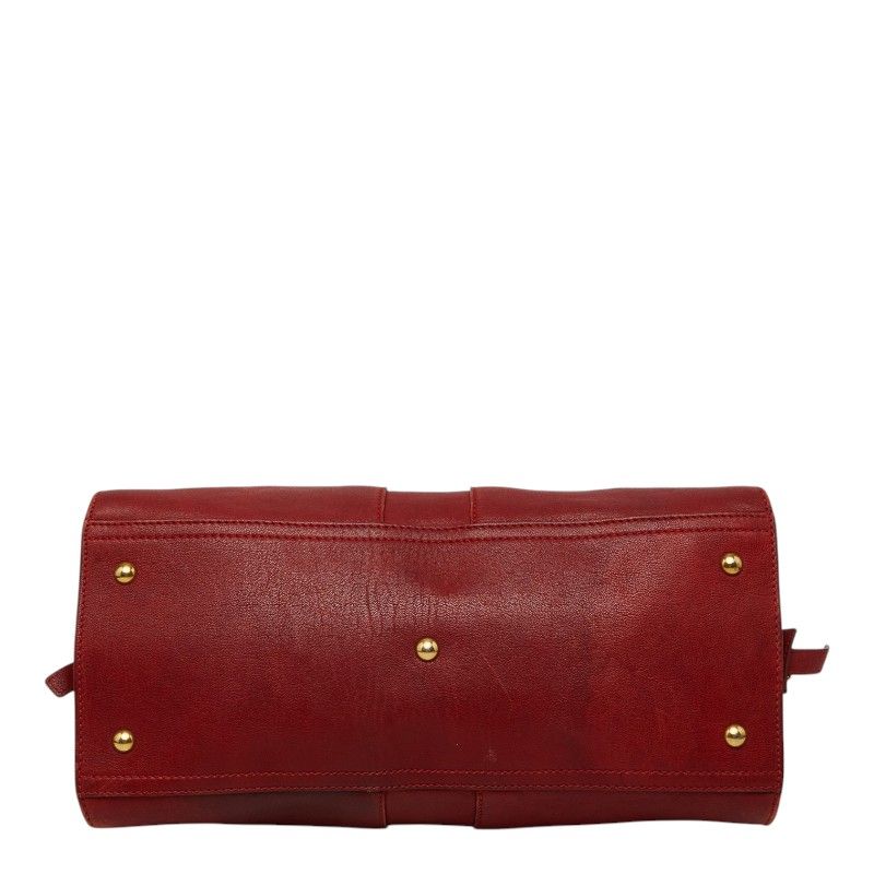 Saint Laurent Line Cabas Chic Handbag Red Leather — view 3