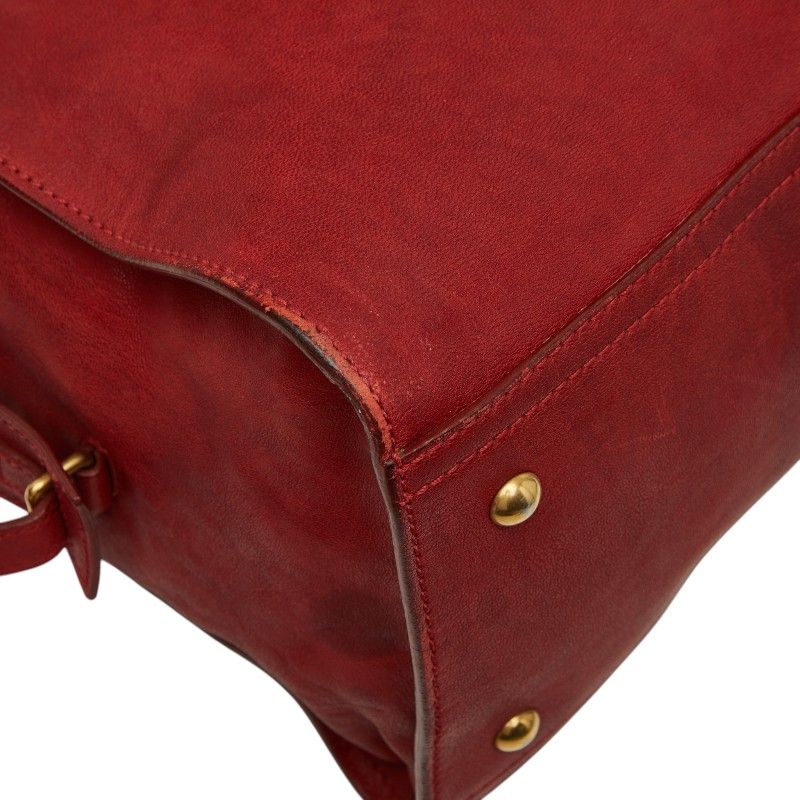 Saint Laurent Line Cabas Chic Handbag Red Leather — view 7