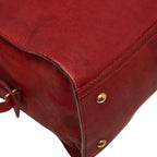 Saint Laurent Line Cabas Chic Handbag Red Leather — view 7