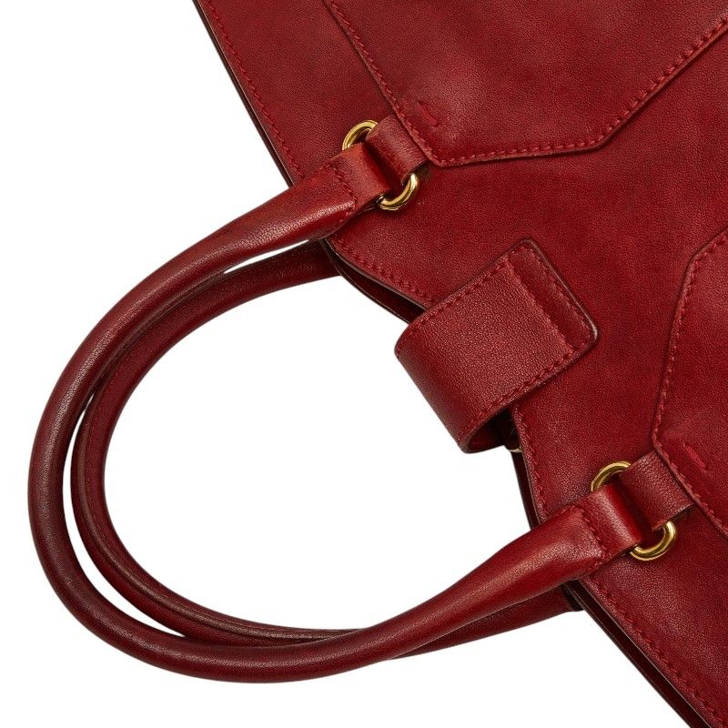 Saint Laurent Line Cabas Chic Handbag Red Leather — view 8