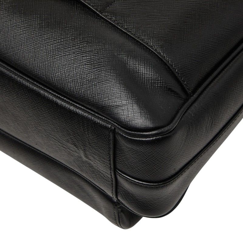 Prada Crossbody Carry on Shoulder Bag Black Saffiano Leather — view 6