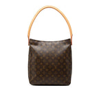 Louis Vuitton Monogram Looping GM Shoulder Bag Tote Brown Leather