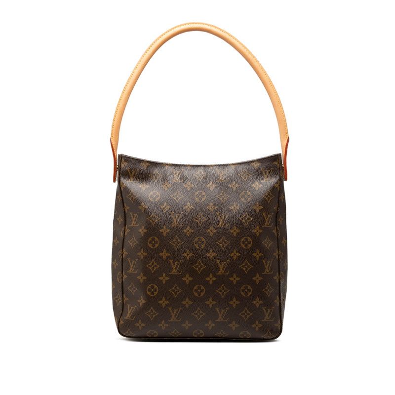 Louis Vuitton Monogram Looping GM Shoulder Bag Tote Brown Leather