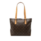 Louis Vuitton Monogram Cabas Piano Tote Shoulder Bag Brown Leather