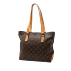 Louis Vuitton Monogram Cabas Piano Tote Shoulder Bag Brown Leather — view 2