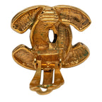 Chanel CC Logo Quilted Earrings Gold Plated — view 3